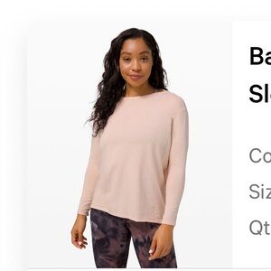 lululemon athletica Feather Pink Long Sleeve Shirt